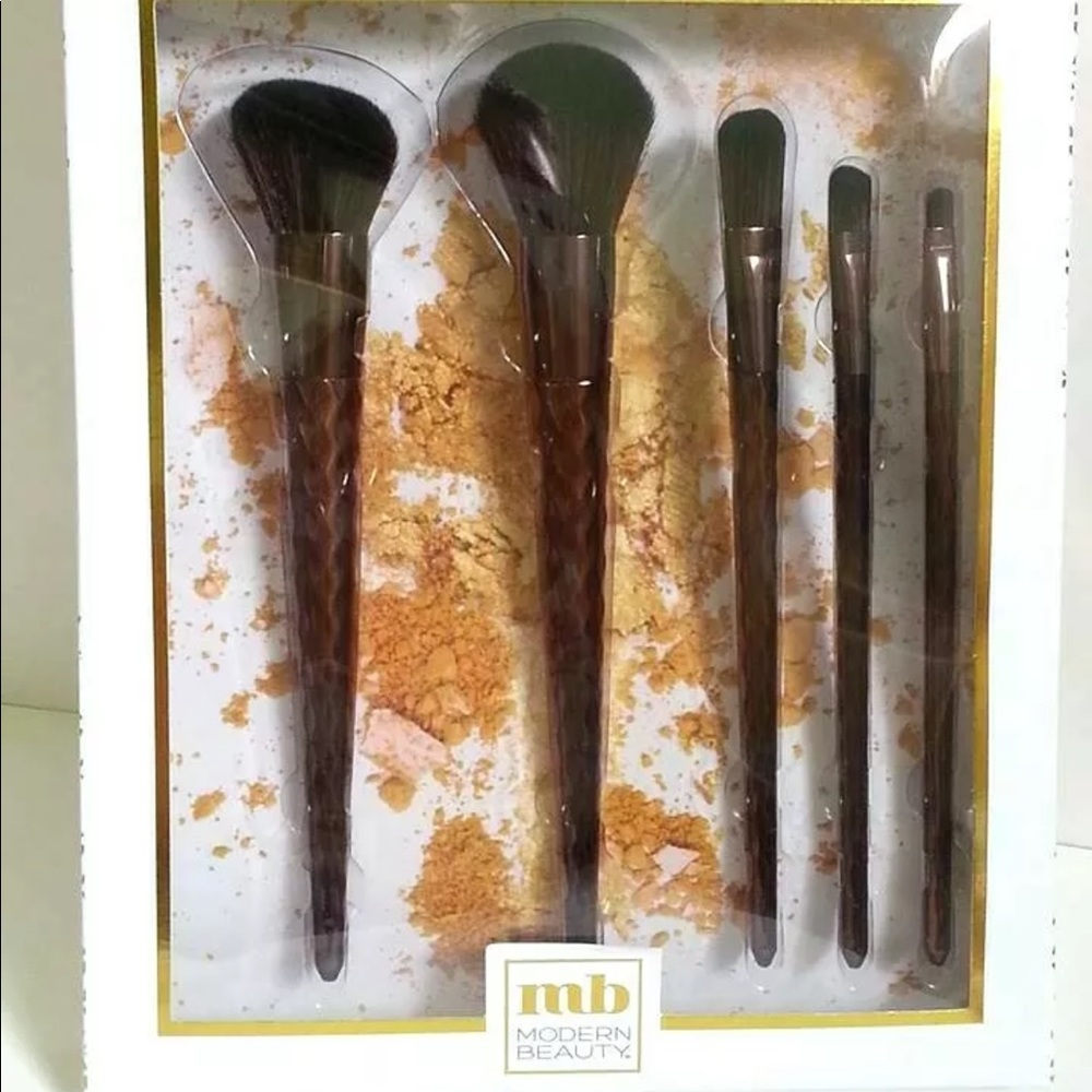 MODERN BEAUTY SET OF 5 MAKEUP BRUSHES POWDER BLUSH